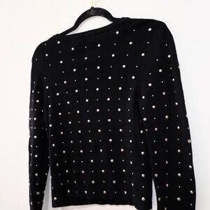 Zara Black Top with Silver Studs